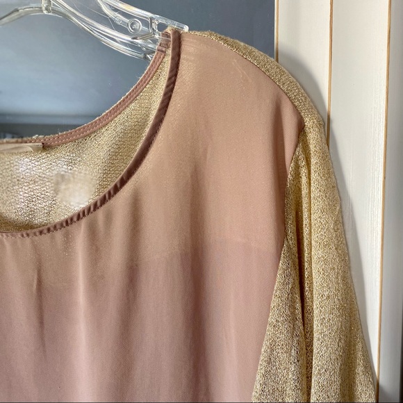 Lush Rose Gold sheer and Gold Panel top - Picture 5 of 10